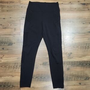 Athleta Delancy Motto Tight Legging Pant Small Black Zipper Ankle Pockets Sporty